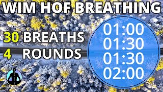 WIM HOF Guided Breathing Technique NO MUSIC NO TALKING  4 Rounds For Beginners [upl. by Hashim]