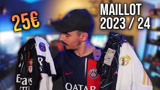 UNBOXING DE MAILLOTS PAS CHER A 25€ Saison 20232024 [upl. by Aelyk347]