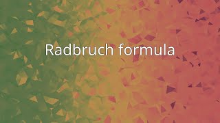 Radbruch formula [upl. by Aedni]