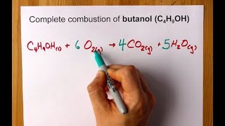 Complete Combustion of Butanol C4H9OH Balanced Equation [upl. by Aicnetroh593]