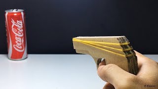 How to make Cardboard Gun That Shoots  Rubber Band Gun [upl. by Schriever]