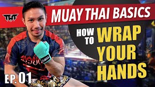 How to WRAP your hands Muay Thai style for beginners STEP BY STEP [upl. by Broder]