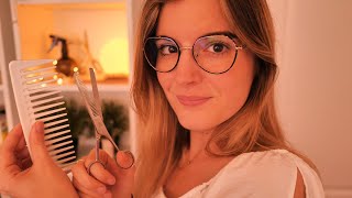 ASMR FR 🕊 TON AMIE TE COUPE LES CHEVEUX 💇🏻‍♀️ ROLEPLAY COIFFEUR [upl. by Ecitsuj]