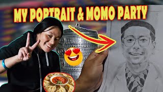 My Portrait is ready  Buda Budi Ko Momo Party  SagaVLogs [upl. by Nivloc]