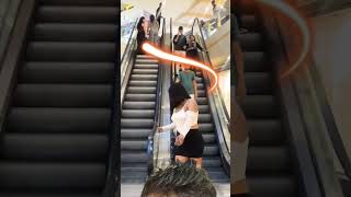 prank escalator funny escalatorgirl comedy reaction love bollywood song newsong [upl. by Aneleairam]