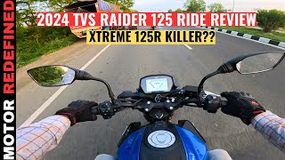 2024 TVS Raider 125 F Blue Color BT Model Ride Review  Hero Xtreme 125R Killer [upl. by Blen788]