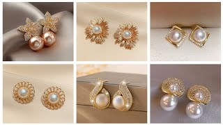 Latest Sea Pearl Stud EarringsDesigns Earrings Designs Collection Party Wear Earrings Designs [upl. by Somar]