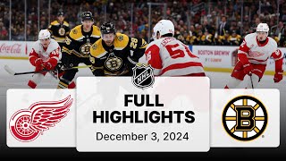 NHL Highlights  Red Wings vs Bruins  December 03 2024 [upl. by Amo]