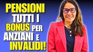 PENSIONI TUTTI I BONUS PER ANZIANI E INVALIDI 2024 [upl. by Dillie]