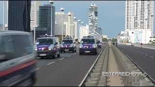 Massenanfahrt Wiener Polizei  mitten auf der Reichsbrücke [upl. by Cosme]