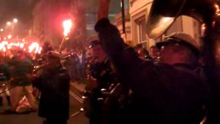 Lewes Bonfire 2013  The Expedient Brass Band  Old Grey Bonnet and St Louis Blues [upl. by Atikahs]