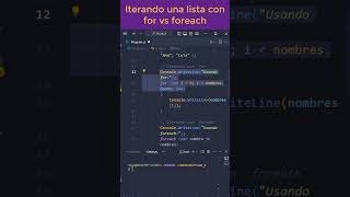 Iterando una lista con for vs foreach C shorts programación csharpnivelintermedio [upl. by Seto608]