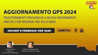 Aggiornamento GPS 2024 trasferimenti provincia e nuovi inserimenti anche con riserva No alle MAD [upl. by Yhtomot985]