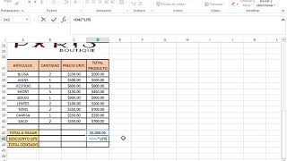 FORMULA EN EXCEL DE DESCUENTO [upl. by Ressay]