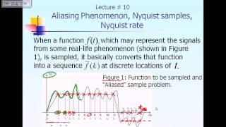 Lecture 10 DFT Aliasing Phenomenon Nyquist SampleRate Part 1 of 2 [upl. by Dillie]