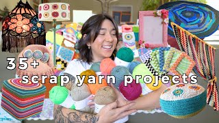 35 crochet scrap yarn ideas  colorful yarn haul and easy crochet projects [upl. by Ailesor527]