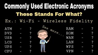 Electronics Acronyms And Their Meaning [upl. by Bathilda]