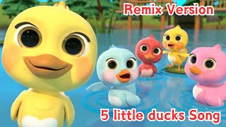 5 Little Ducks Remix Learn Colors Song  Nursery Rhymes amp Kids Songs [upl. by Adamec767]