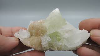 Apophyllite and pink stilbite from India – cabinet size [upl. by Leuamme]