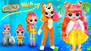 Fashion LOL Growing Up From Broke To Rich  31 DIYs for Dolls [upl. by Enineg]