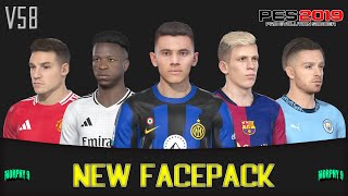 PES 2019  NEW FACEPACK V58 CPK amp SIDER VERSION  FACE MIXED [upl. by Miza365]