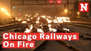 Chicago Train Operator Sets Railway Lines On Fire [upl. by Edeline]