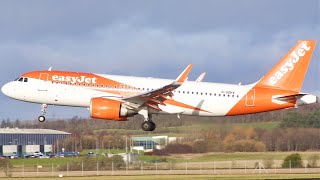 easyJet A320neo Sunny Landing at Glasgow  GLA Planespotting  JSM AVIATION [upl. by Lorry]