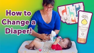 How to Diaper a Baby  Babylist [upl. by Allerbag476]