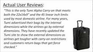 Tumi Luggage Alpha International Zippered Expandable Carryon Review [upl. by Drooff]