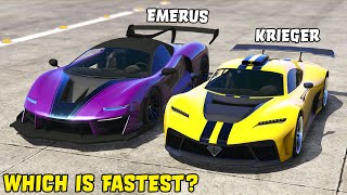 GTA 5  BENEFACTOR KRIEGER vs PROGEN EMERUS  Which is Fastest [upl. by Leacim298]