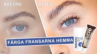 FÄRGA ÖGONFRANSARNA HEMMA  Tint your lashes at home  Enkelt att göra själv med Refectocil färg [upl. by Mckeon202]