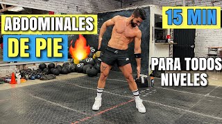 ABDOMINALES De Pie 15 MIN Tonifica Tu ABDOMEN En Casa [upl. by Asserak]