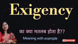 exigency meaning l meaning of exigency l exigency ka Hindi mein kya matlab hota hai l vocabulary [upl. by Afinom740]