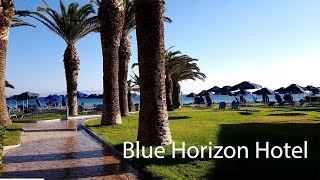 Blue Horizon hotel Ialysos Rhodes pool and beach walk [upl. by Otrevlig]