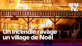 À Barcarès PyrénéesOrientales un incendie a ravagé un village de Noël ce 11 novembre [upl. by Odawa226]