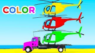 Fun Learn Colors Nursery Rhymes Helicopter Cars w Spiderman for Babies  Superheroes for kids [upl. by Dulcy]