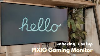 Aesthetic Unboxing PIXIO PX275C Prime Pink Gaming Monitor [upl. by Allets]