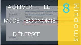 Activer le mode Economie dénergie Windows 781 [upl. by Cormier]