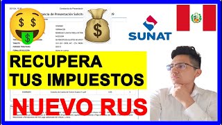 ACTUALIZADO Como solicitar la devolución de percepciones🤑  SUNAT 2024  Nuevo RUS [upl. by Lyn]