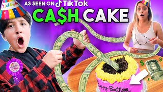 CASH Cake 💲 Mikes 13th Bday 🤑 FV Family Tik Tok 💰 Money Birthday Hack [upl. by Forlini]