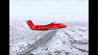 FS2004 GL232 DHC6202 from Sisimiut BGSS to Kangerlussuaq BGSF [upl. by Walford]