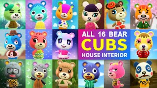 All 16 Bear Cub Villager House Interiors in Animal Crossing New Horizons [upl. by Jesher87]