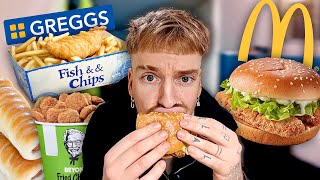 Veganes Essen in UK 🇬🇧 Fish amp Chips KFC Sausage Roll uvm [upl. by Charleen]