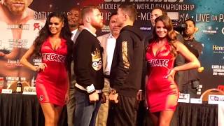 CaneloGGG presentation face off CaneloGGG boxing [upl. by Enaywd]