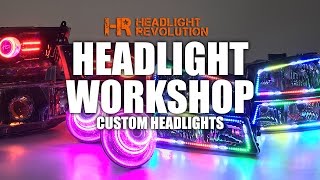 Headlight Workshop LED halo demon eyes accent lights and projector retrofits [upl. by Teddie]