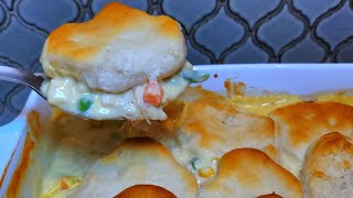 Lazy CHICKEN POT PIE perfect for beginner cooks Chicken amp Biscuit Casserole Recipe EASY [upl. by Eiramlehcar682]