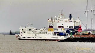 Insel Borkum ruft Auslauf Fähre MÜNSTERLAND AG EMS DCJB IMO 8601989 Inselfähre RoRo ferry Emden [upl. by Treulich]