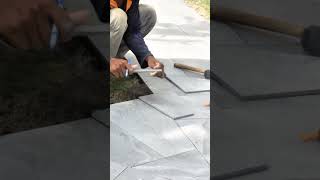 Beautiful Work How To Tile Carola Stone For Houseconstructionshortsflexstonetiletuesdaytiler [upl. by Giulio337]