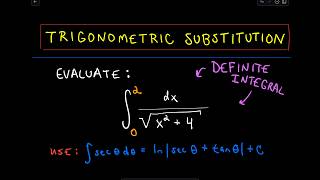 ❖ Trigonometric Substitution  Definite Integral ❖ [upl. by Karilynn]