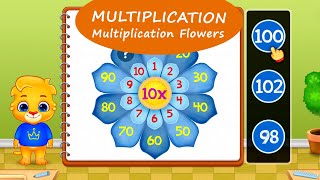 123 Math Multiplication 5  Learn Multiplication Flowers with Lucas and Ruby  RV AppStudios Games [upl. by Airolg820]